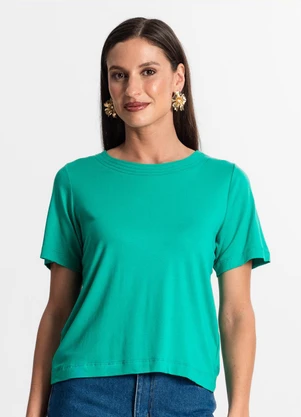 Rovitex - Blusa Feminina Manfa Curta Verde - ROVITEX