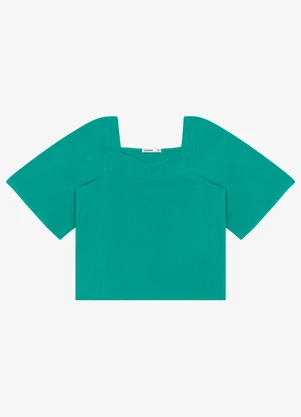 Endless - Blusa Feminina Manga Ampla em Tecido Linho Verde - ENDLESS