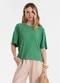 Endless - Blusa Feminina Manga Ampla Lisa em Laranja - variação: Verde