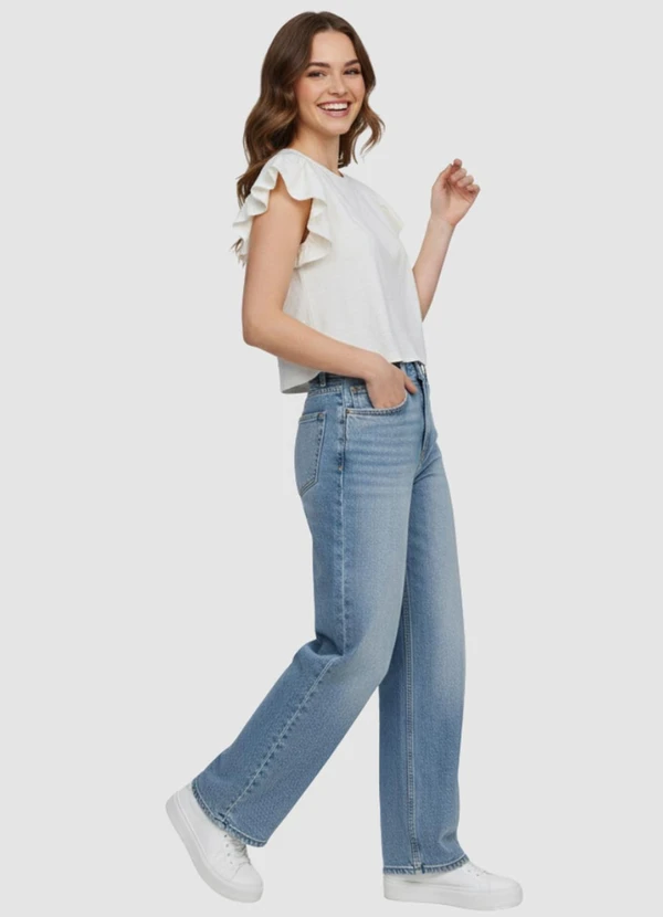 Yends Fashion - Blusa Feminina Manga Babado Branco 2