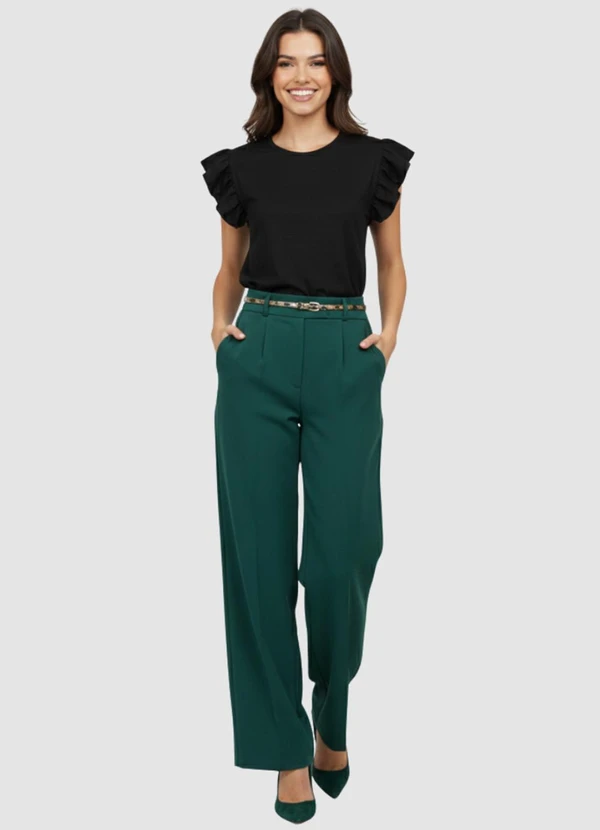 Yends Fashion - Blusa Feminina Manga Babado Preto 3