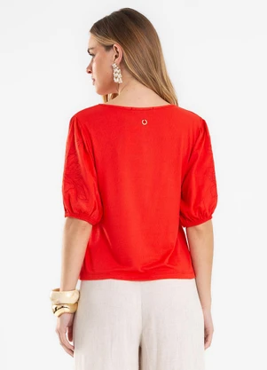 Endless - Blusa Feminina Manga Bufante Vermelho - ENDLESS