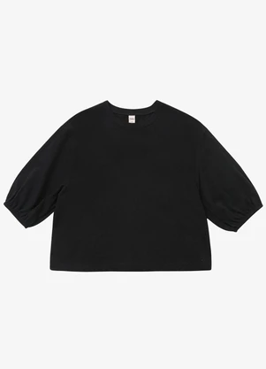 Rovitex - Blusa Feminina Manga Camponesa Preto - ROVITEX