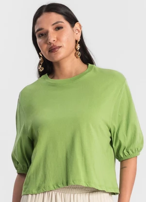 Rovitex - Blusa Feminina Manga Camponesa Verde - ROVITEX