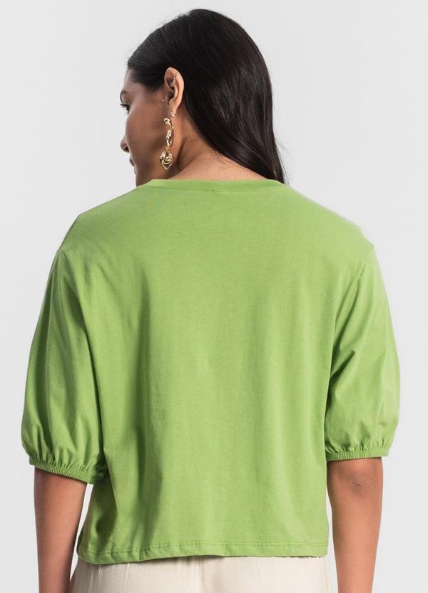 Rovitex - Blusa Feminina Manga Camponesa Verde 2