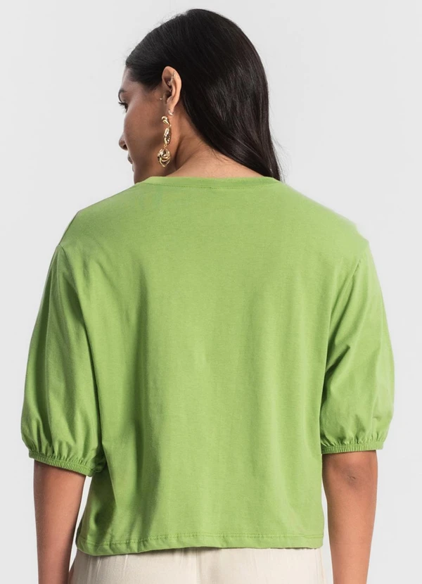 Rovitex - Blusa Feminina Manga Camponesa Verde 2