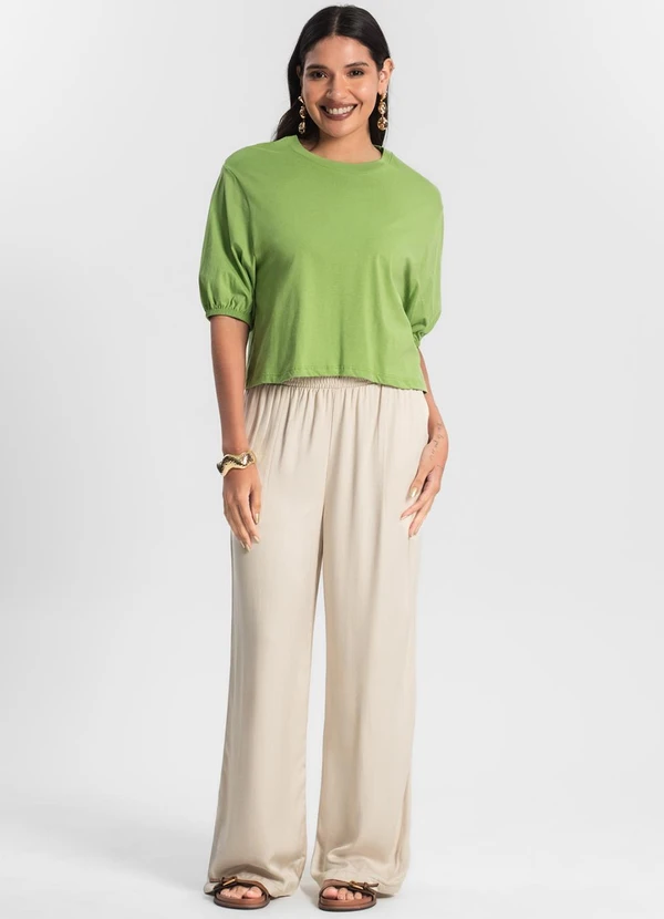 Rovitex - Blusa Feminina Manga Camponesa Verde 3