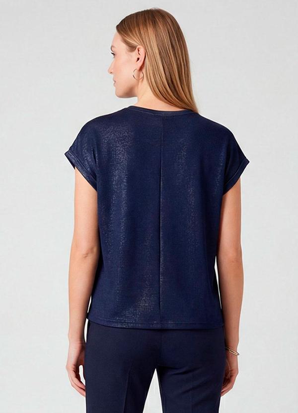 Infinita Cor - Blusa Feminina Manga Cavada Azul 2