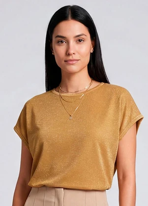 Infinita Cor - Blusa Feminina Manga Cavada Laranja - INFINITA COR