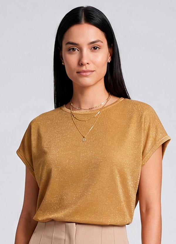 Infinita Cor - Blusa Feminina Manga Cavada Laranja