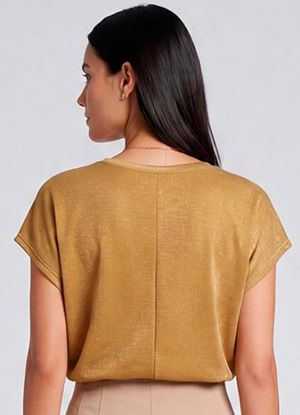 Infinita Cor - Blusa Feminina Manga Cavada Laranja 2