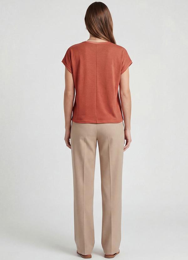 Infinita Cor - Blusa Feminina Manga Cavada Laranja 4