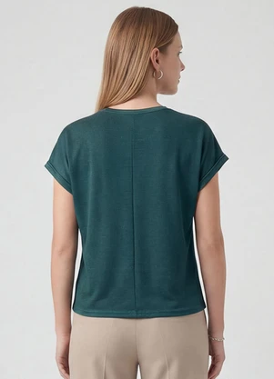 Infinita Cor - Blusa Feminina Manga Cavada Verde - INFINITA COR