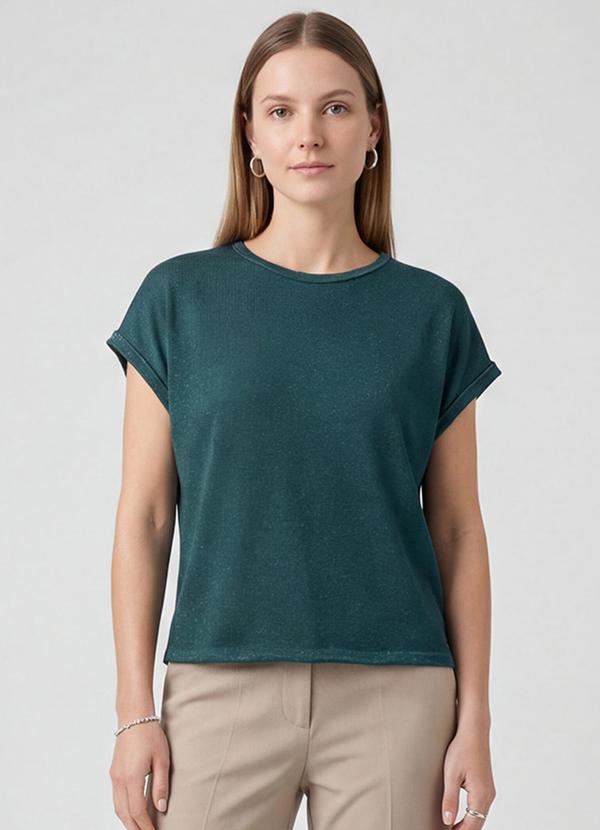 Infinita Cor - Blusa Feminina Manga Cavada Verde 1