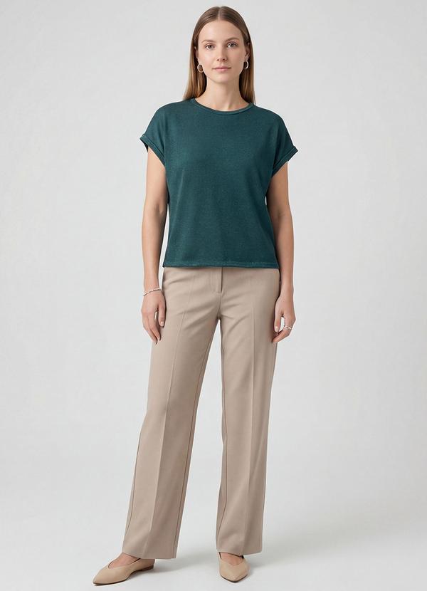 Infinita Cor - Blusa Feminina Manga Cavada Verde 3