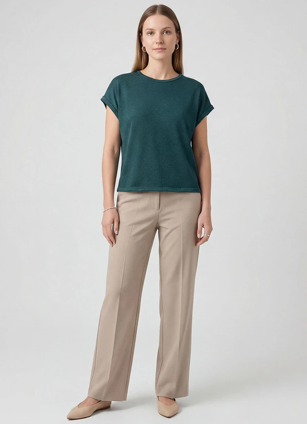 Infinita Cor - Blusa Feminina Manga Cavada Verde 3