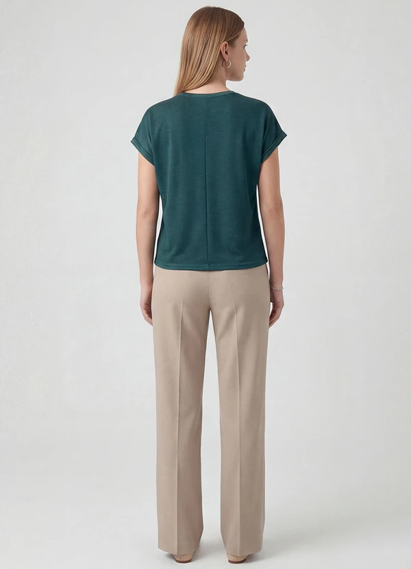 Infinita Cor - Blusa Feminina Manga Cavada Verde 4