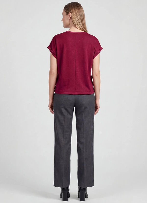 Infinita Cor - Blusa Feminina Manga Cavada Vermelho 4