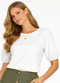 Infinita Cor - Blusa Feminina Manga com Volume Verde - variação: Branco