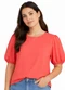 Infinita Cor - Blusa Feminina Manga com Volume Verde - variação: Laranja