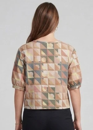Infinita Cor - Blusa Feminina Manga com Volume Punho Rosa - INFINITA COR