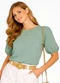 Infinita Cor - Blusa Feminina Manga com Volume Verde - variação: Verde
