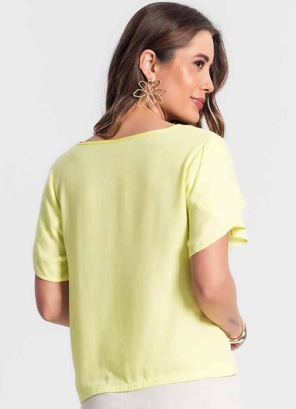 Rovitex - Blusa Feminina Manga Curta Amarelo 2