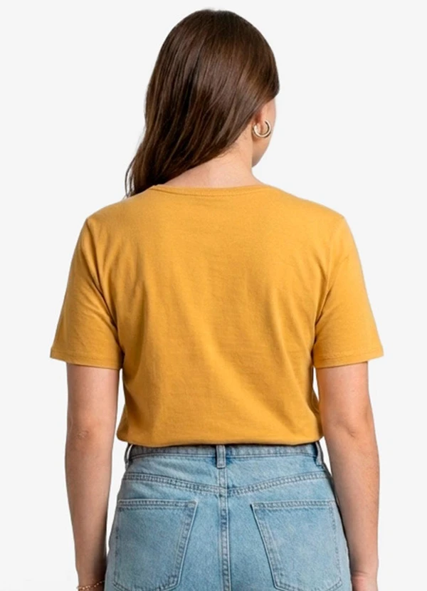 Infinita Cor - Blusa Feminina Manga Curta Amarelo 2