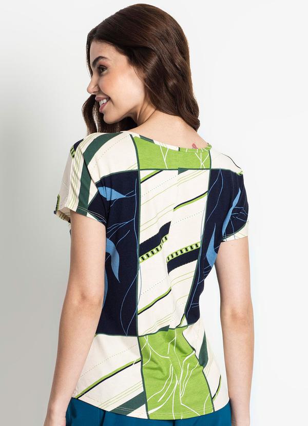 Rovitex - Blusa Feminina Manga Curta Azul 2