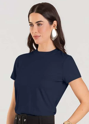 Dianna - Blusa Feminina Manga Curta Azul - DIANNA