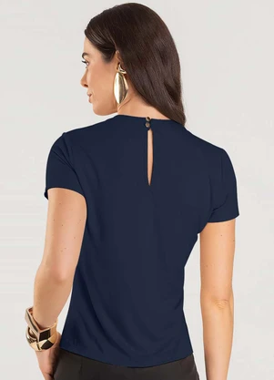 Dianna - Blusa Feminina Manga Curta Azul - DIANNA