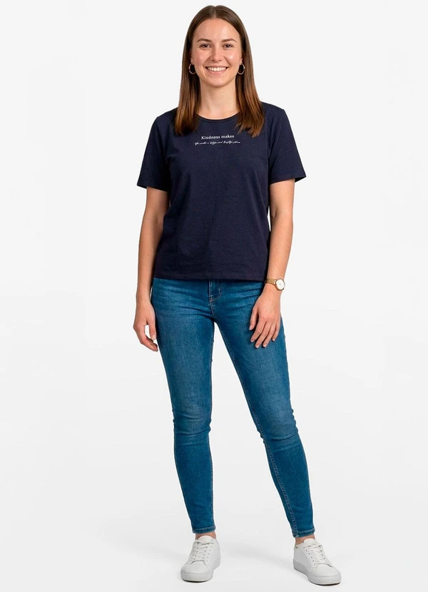 Infinita Cor - Blusa Feminina Manga Curta Azul 3