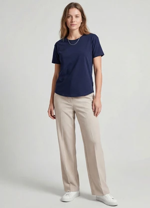 Infinita Cor - Blusa Feminina Manga Curta Azul - INFINITA COR
