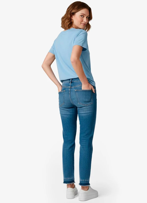 Infinita Cor - Blusa Feminina Manga Curta Azul 4