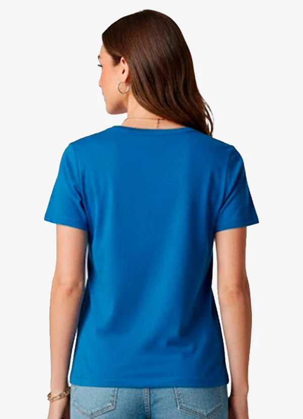 Infinita Cor - Blusa Feminina Manga Curta Azul 2