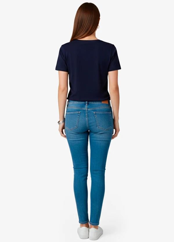 Infinita Cor - Blusa Feminina Manga Curta Azul 4