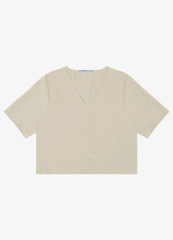 Endless - Blusa Feminina Manga Curta Bege 5