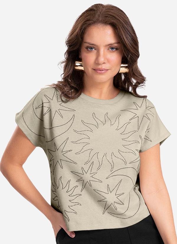 Endless - Blusa Feminina Manga Curta Bege