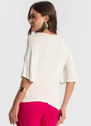 Endless - Blusa Feminina Manga Curta Bege - ENDLESS