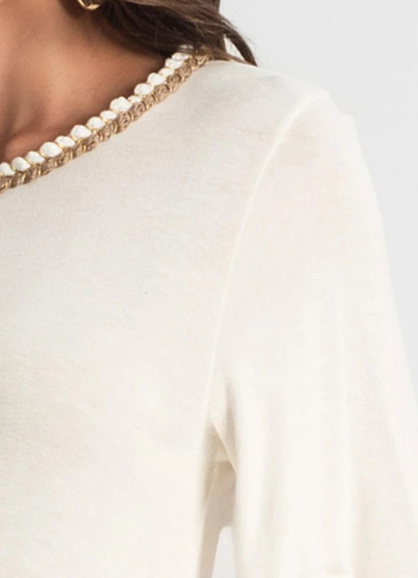 Endless - Blusa Feminina Manga Curta Bege 5