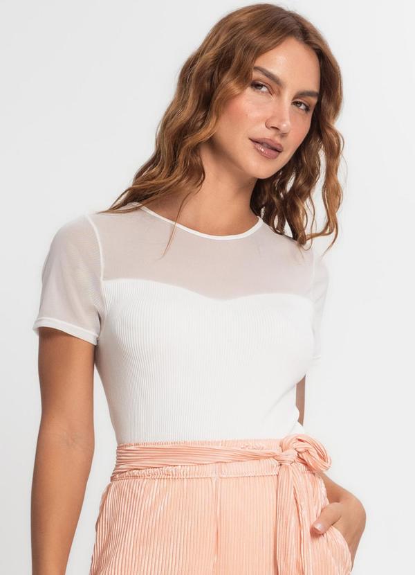 Endless - Blusa Feminina Manga Curta Bege