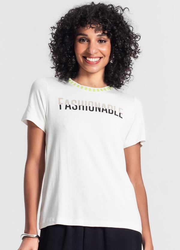 Rovitex - Blusa Feminina Manga Curta Bege