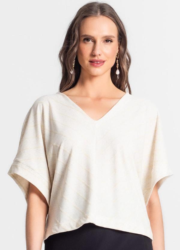 Endless - Blusa Feminina Manga Curta Bege