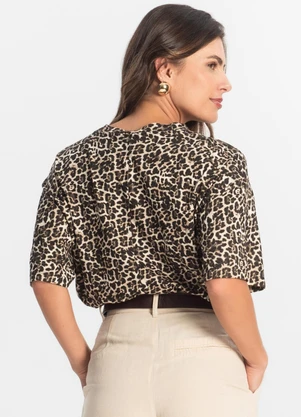 Select - Blusa Feminina Manga Curta Bege - SELECT