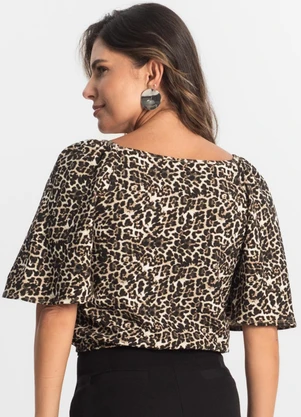 Select - Blusa Feminina Manga Curta Bege - SELECT