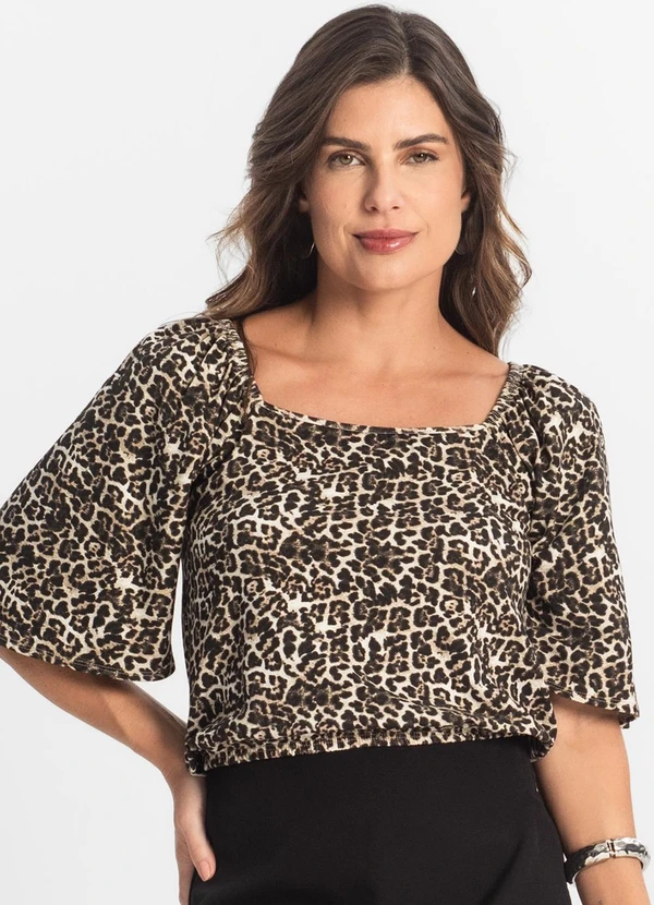 Select - Blusa Feminina Manga Curta Bege 3