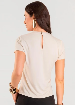 Dianna - Blusa Feminina Manga Curta Bege - DIANNA
