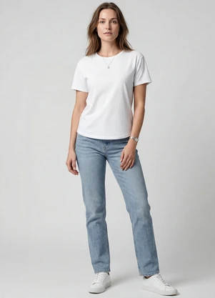 Infinita Cor - Blusa Feminina Manga Curta Bege - INFINITA COR