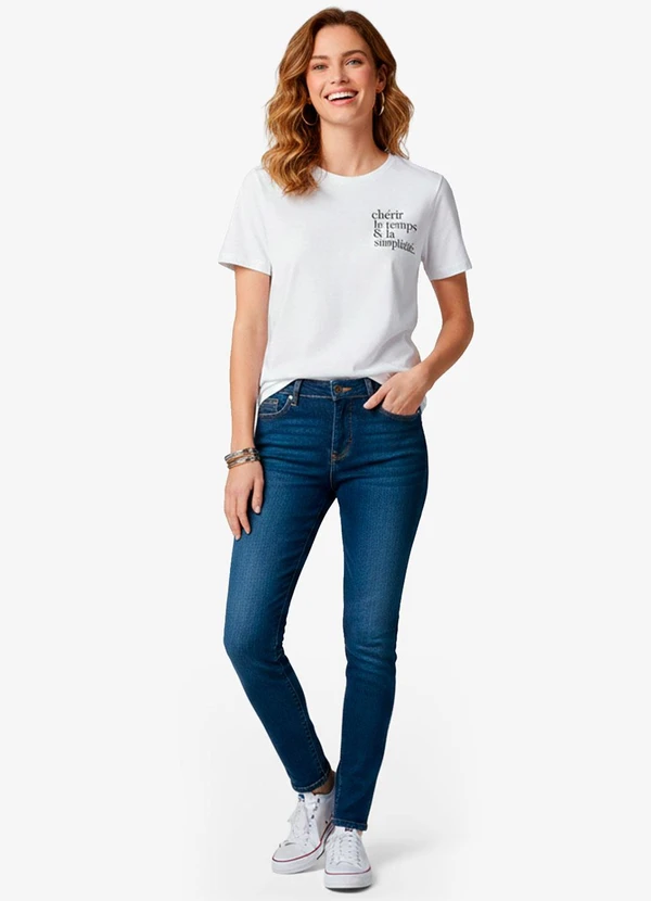 Infinita Cor - Blusa Feminina Manga Curta Bege 3