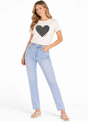 Infinita Cor - Blusa Feminina Manga Curta Bege - INFINITA COR